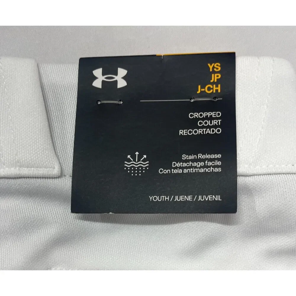 Under Armour Youth Baseball Softball Pants YS White Cropped Uniform NWT